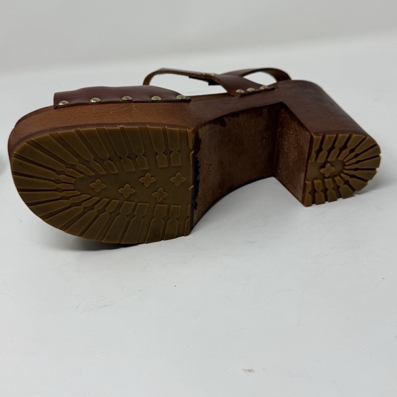 Swedish Hasbeens Leather Slingback Platform Clog Sandals 37 - Picture 16 of 16